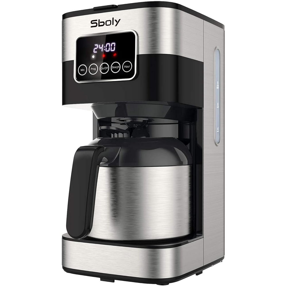 Thermal Carafe Programmable Coffee Maker Sboly Drip Coffee Maker, Programmable Coffee Maker with Thermal Carafe
