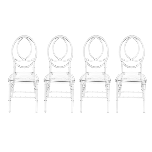 PC Chairs, 4Pcs Clear Dining Chairs, Elegant Party Event Wedding Chairs