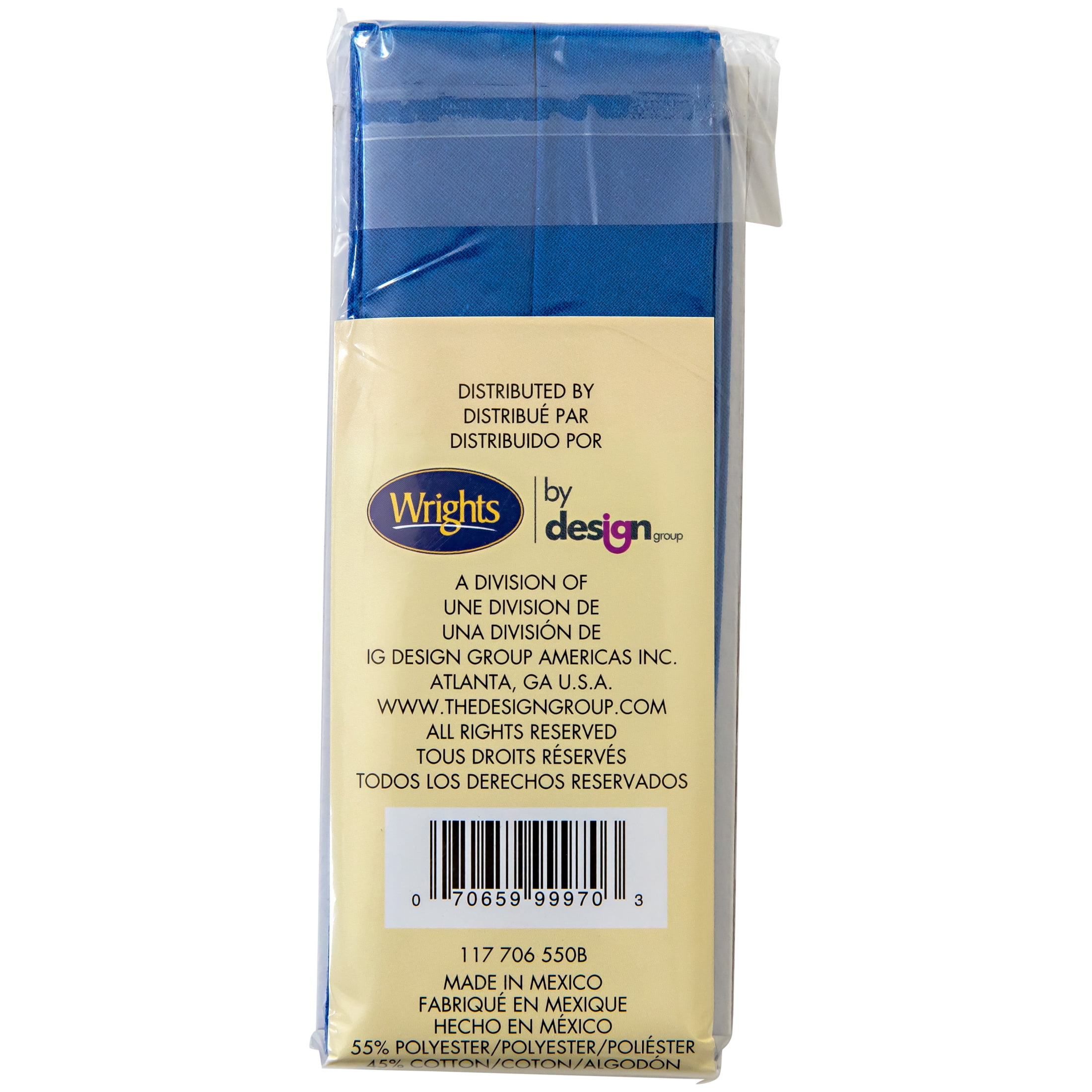 (2 pack) Wrights 7/8" Lapis Blue Quilt Binding, 3 yd Polyester Blend Sewing Trim