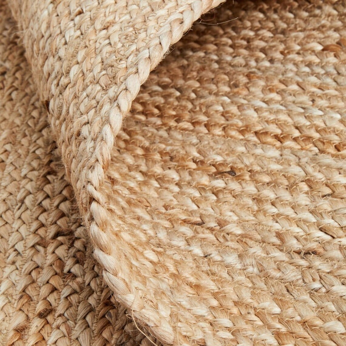 Gahilot International Well Woven Ellie Natural Color Hand-Braided Geometric Jute Area Rug Rectangle