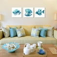 thumbnail image 4 of -Ocean Art Prints Tropical Wall Art Wall Blue Fish Blue Shells Hermit Crabs for Bathroom Kitchen Decoration 16x16Inchx3 pcs, 4 of 6