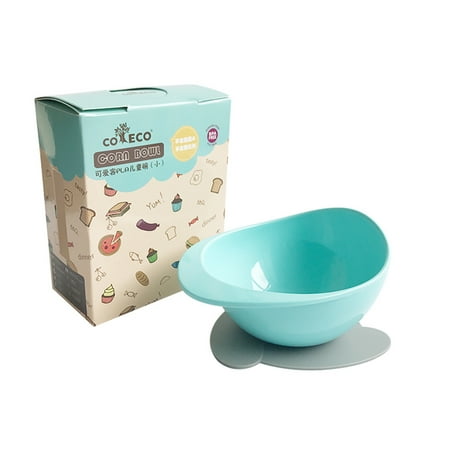 Discover Spill Proof - Stay Put Suction Baby Bowls PLA Corn Snack Bowl With Suction Base Spill Proof Kids Snack Fruit Container Toddler Training Feeding Utensil BPA free Eco-friendly Blue Small Size