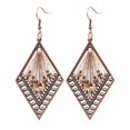 thumbnail image 2 of Cheers Bohemian Women Hollow Rhombus Pendant Thread Dangle Drop Hook Earrings Jewelry, 2 of 2
