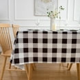 thumbnail image 4 of 60" X 102" Rectangle Tablecloth - Oblong Polyester Black and White Buffalo Plaid Tablecloth Check Gingham Table Cover Reusable Water Resistant for Thanksgiving Christmas Holiday Decorations, 4 of 6