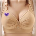 thumbnail image 2 of Bras for Women Wireless Plus Size Breathable Daily Underwear Small Print Bra Beige XS-4XL, 2 of 4