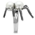 thumbnail image 4 of Luxe Jewelry Designs Women's Rhodium Plated Brass Ring with White Pearl - Size 5 (Pack of 2), 4 of 4