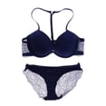 thumbnail image 2 of Tachiuwa LADIES UNDERWEAR LACE PUSH UP PLUNGE FLORAL BRA SETS 36B-80B Blue, 2 of 9