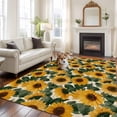 thumbnail image 2 of Sunflower Area Rugs 5'x7', Small Throw Rugs for Laundry Room Playroom, Summer Floral Botanical Watercolor Yellow Green Indoor Outdoor Rug Non-Slip Low Pile Carpet Runner Reversible Floor Mats, 2 of 8