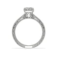 thumbnail image 2 of 0.70 Carat Excellent Asscher Shape Genuine Diamond Latest Design Solitaire with Accents Engagement Ring for Ladies Solid 18K White Gold Size 7.5, 2 of 6
