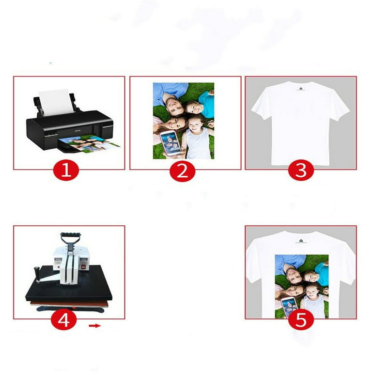 50pcs T-shirt A4 Heat Sublimation Transfer Paper for Light Fabric
