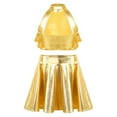 thumbnail image 4 of TTAO Kids Girls 2 Piece Samba Jazz Latin Dance Outfits Sequin Sleeveless Crop Top With Skirt Set Performance Dancewear Gold 8, 4 of 5