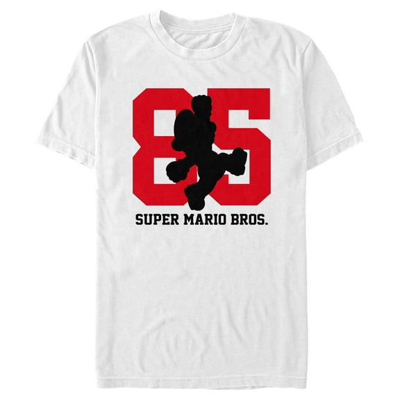 Men's Nintendo Bold Black and Red Jumping Silhouette  Graphic T-Shirt