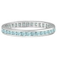 thumbnail image 2 of Aquamarine Channel-Set Eternity Ring Band 14k White Gold (1.08ct), 2 of 4