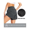 thumbnail image 4 of 5" Athletic Running Shorts for Women with Zipper Pocket Quick Dry High Waisted Gym Workout Shorts with Liner Dark Grey S, 4 of 6