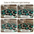 thumbnail image 7 of ODIKA 8'x10' Washable Area Rug Record Retro Vinyl Disc Concentric Circles Teal Center Shaped for Living Room, Under Sectional, Family , Durable, Non-Slip, 7 of 7