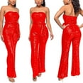thumbnail image 6 of HJYCHN Elegant Women's Sleeveless Strapless Sequined Jumpsuit for Evening Party and with Comfortable Stretch Fit and Fashionable Design Red S, 6 of 6