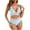 New/Light Blue, variant on Otvok Womens Bikini High Waisted Split Color Suit With Drawstring Summer Swimsuit