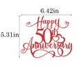 thumbnail image 4 of Topper para pastel Qertesl con brillo rojo para 50.º aniversario, 4 of 8