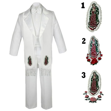 

Infant Toddler Boys Baptism Formal Bow tie Tuxedo Suit Stole White size S - 20