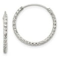 thumbnail image 3 of Sterling Silver Diamond Cut Hoop Earrings, 3 of 3