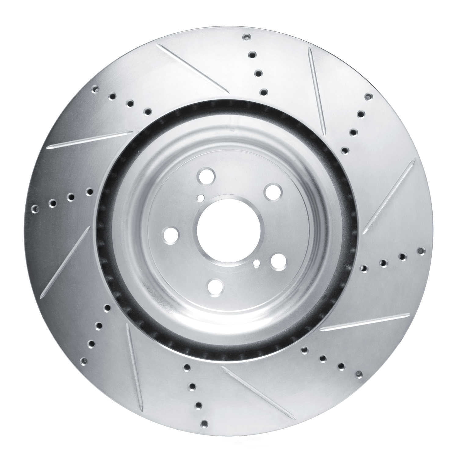 Dynamic Friction Company 631-75038D DFC Brake Rotor - Drilled And Slotted - Silver
