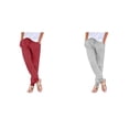 thumbnail image 1 of (2-Pack) Rinsvye Women'S Drawstring Elastic Waist Knit Pants With Pockets Cuffed Bottom Stretchy Joggers Sweatpants Casual Home Wear, 1 of 7