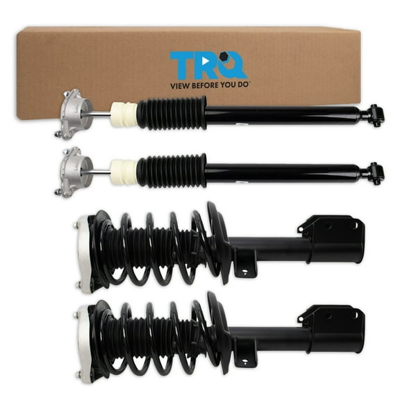 TRQ Front and Rear Complete Strut Assembly & Shock Absorber Kit Complete Strut & Coil Spring Assembly Fits Select 2013-2015 Mercedes-Benz GLK250 2010-2015 GLK350