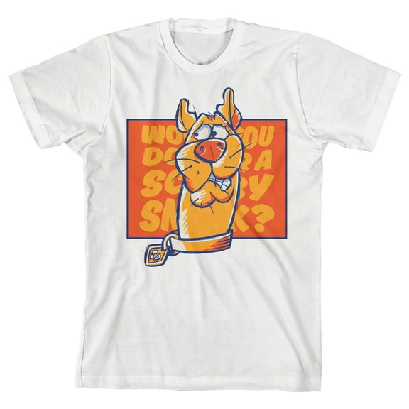 Scooby Doo Would You Do It For a Scooby Snack? Youth White Graphic Tee-XL