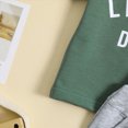 thumbnail image 5 of TOWED22 Toddler Baby Boy Summer Clothes Short Sleeve Letter Print Shirt and Elastic Waist Shorts Set Summer 2Pcs(Dark Green,6-12 M), 5 of 9
