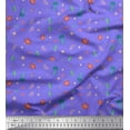 thumbnail image 1 of Soimoi Purple Rayon Fabric Crab & Jellyfish Ocean Print Fabric by the Yard 42 Inch Wide, 1 of 3