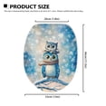 thumbnail image 5 of ZIATUBLE Christmas Owls Toilet Lid Dust Cover Snowflake Toilet Lid Covers for Bathroom Decoraction Washable Toilet Seat Cover Protector Universal Toilet Cover Seat Lid, 5 of 6