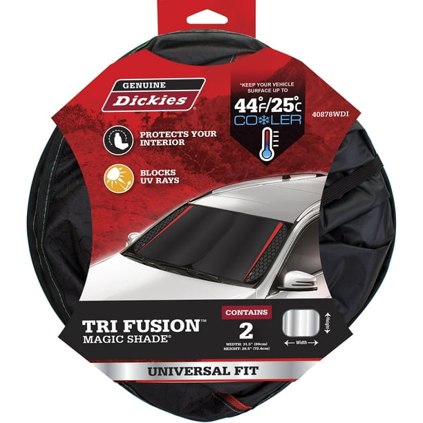 Genuine Dickies Universal Auto Twist Sunshades 2 Pack, Tri Fusion