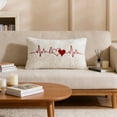 thumbnail image 4 of Valentines Day Pillow, Gaqring Embroidered Heart Decorative Cushion, Cotton Linen Throw Pillow 30x50cm for Sofa Bed Gift, White, 4 of 6