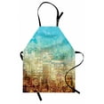 thumbnail image 1 of Colorful Apron, Abstract Creative Weathered Design Grunge Effect Contemporary Art, Unisex Kitchen Bib with Adjustable Neck for Cooking Gardening, Adult Size, Brown Yellow, by Ambesonne, 1 of 4
