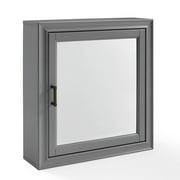 Crosley Furniture Tara Bath Mirror Cabinet In Vintage Grey