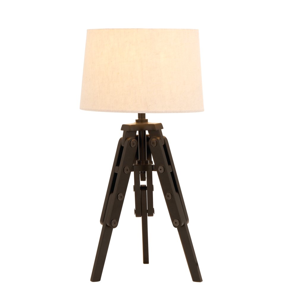 Decmode Industrial 23 X 12 Inch Pine Wood Tripod Table Lamp, Espresso