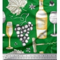 thumbnail image 1 of Soimoi polyester Crepe Fabric Grapes,Wine Glass & Bottle Print Fabric by the Yard 42 Inch Wide, 1 of 1