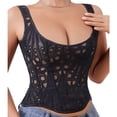 thumbnail image 2 of Einccm Women's Irregular Lace Double-Layer Shapewear Corset Camisole Sleeveless Slimming Tank Top for Casual, Party, Summer and Daily Wear Fashion, 2 of 8