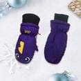 thumbnail image 3 of Niños Mittens Invierno Impermeable Niños Cálido Fácil Accesorios Empresas Cómodos Detallens Impreso para clima frío Púrpura M 3 pares kenally HA059221-08B, 3 of 6