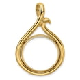 thumbnail image 1 of 14k Yellow Gold Curled Teardrop Prong Setting Coin Bezel Pendant Mounting - Fits 22mm, 1 of 4