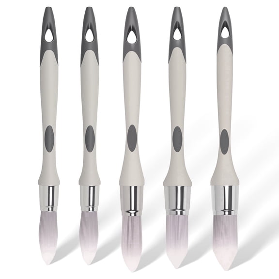 AEVXKHI 5PCS Trim Paint Brushes Set, Round Corner Paint Brushes, Trim Stain Brushes, Trim Painting Tool for Baseboards, Wall Corners, 0.6" 0.7" 0.82" 0.98"