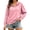 Pink, variant on Cmfcve Women's Casual Half Zip Hoodies Long Sleeve Solid Color Pullover Hooded Sweatshirts with Pockets