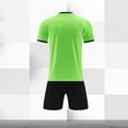 thumbnail image 4 of Odeerbi Niños Niñas Rápido Seco Juego de Entrenamiento de Fútbol Gradiente Geométrico Impresión Cuello En V Camiseta Shorts Conjunto Atlético Para 5-17 Años, 4 of 9