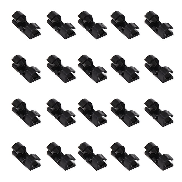 Clips de Cable Monstrate 20 piezas Sujetadores de recolección de Cables Negro