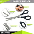 thumbnail image 7 of Cynamed Professional Razor Edge Series Barber Hair Cutting Scissors -Stainless Steel Salon Scissors - Overall Length - Fine Adjustment - Premium Shears for Hair Cutting, 7 of 7