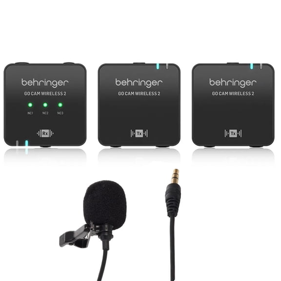 Behringer GO CAM Wireless 2 Digital Dual Clip-On Microphone System with with Lavalier Mic
