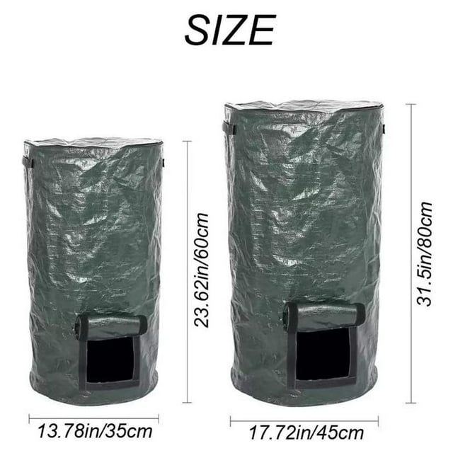 2 Sacs de Compost Organique 15 Gallons 34 Gallons Bacs de Compost de Jardin Réutilisables Sacs de Compost pour Déchets de Cuisine Jardin Cour