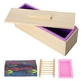 thumbnail image 3 of Molde rectangular de silicona para jabón, caja de madera, molde para pan y jabón DIY, 1200ml (púrpura), 3 of 14