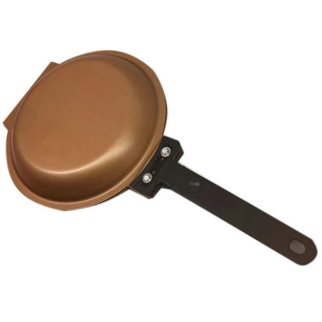 Double Side Frying Pan Non-Stick Titanium Steel Pan With Extended Handle Baking Pan Flip Folding Frying Pan Perfect for Omelets