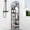 Black, variant on PETGLE 2 Tier Floor Standing Corner Shower Caddy Organizer Shelf with Hooks, Bathroom Shelves Stand Rack, Black